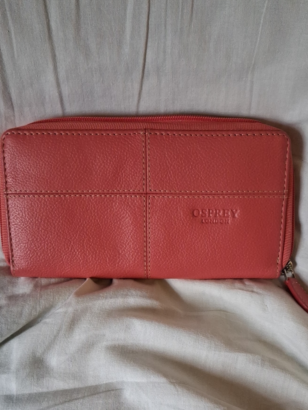 OSPREY Coral-Pink Zip Around Wallet